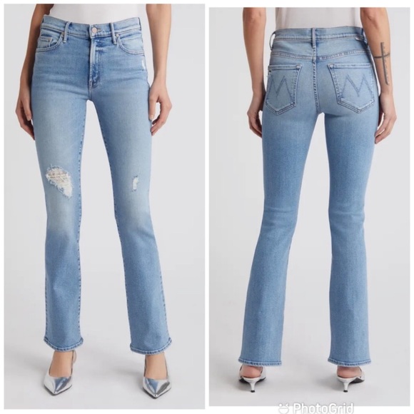 Mother The Insider Sneak Distressed High Waist Bootcut Jeans Best of Both Worlds - Picture 1 of 10